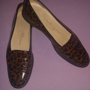 Salvatore Ferragamo Leopard Loafers sz 8
